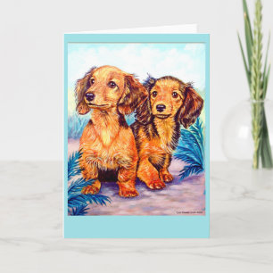 Dachshund Pups Wenskaarten Kaart