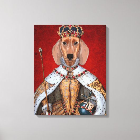 Dachshund Queen Canvas Afdruk (Voorkant)