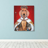 Dachshund Queen Canvas Afdruk (Insitu (Houten vloer))