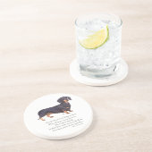 Dachshund Rainbow Bridge Zandsteen Onderzetter (Zijkant)