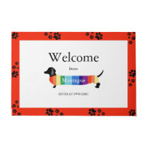 Dachshund Rainbow Welkom Typografie Dog