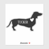 Dachshund Ras Silhouet Aangepaste Naam Sticker (Vel)