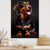 Dachshund Realisme Portret Verticaal Poster (Keuken)