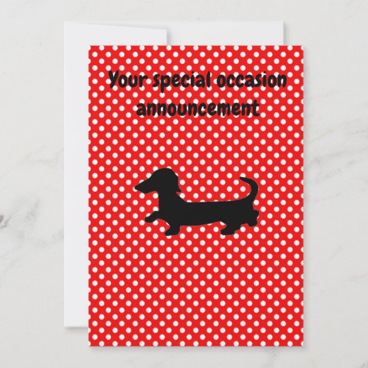 Dachshund Red et White Party Invitation (Devant)