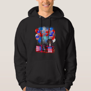 Dachshund Red White Blue-zonnebril USA American F Hoodie