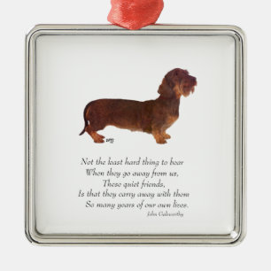 Dachshund Regenboogbrug Metalen Ornament