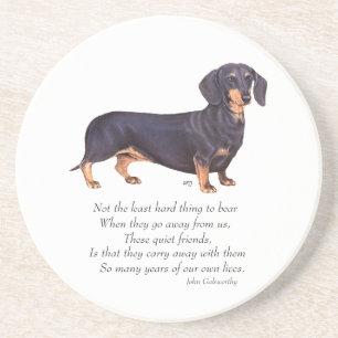 Dachshund Regenboogbrug Zandsteen Onderzetter