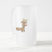 Dachshund Reindeer Matglas Bierpul (Voorkant links)