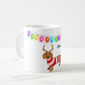 Dachshund Reindeer Mug personnalisé (Devant gauche)