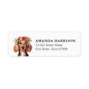 Dachshund retouradreslabels etiket