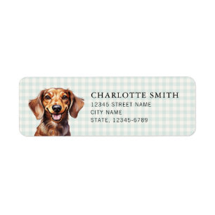 Dachshund retouradreslabels etiket