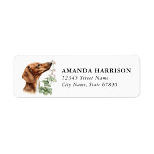Dachshund retouradreslabels etiket