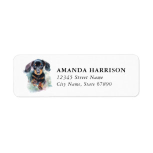 Dachshund retouradreslabels etiket