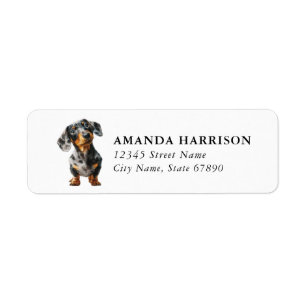 Dachshund retouradreslabels etiket