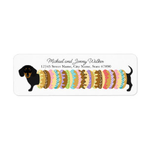 Dachshund retouradreslabels etiket