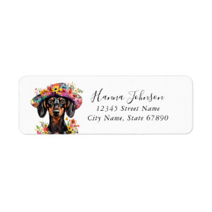 Dachshund retouradreslabels etiket