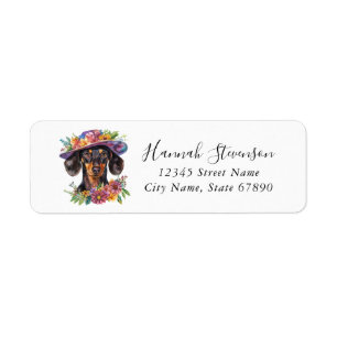 Dachshund retouradreslabels etiket
