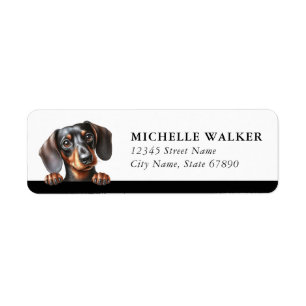 Dachshund retouradreslabels etiket