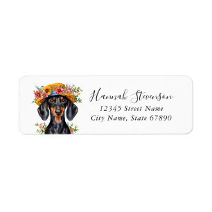 Dachshund retouradreslabels etiket