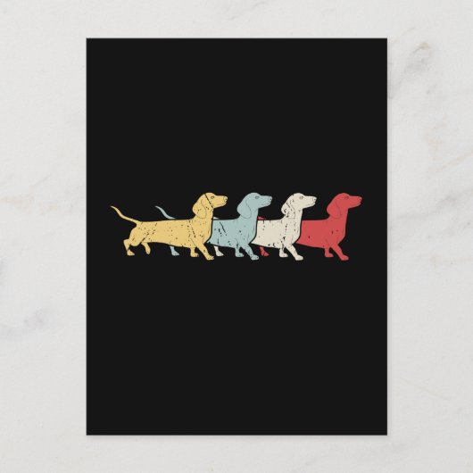 Dachshund Retro  Briefkaart (Voorkant)