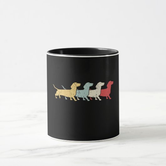 Dachshund Retro  Mok (Midden)