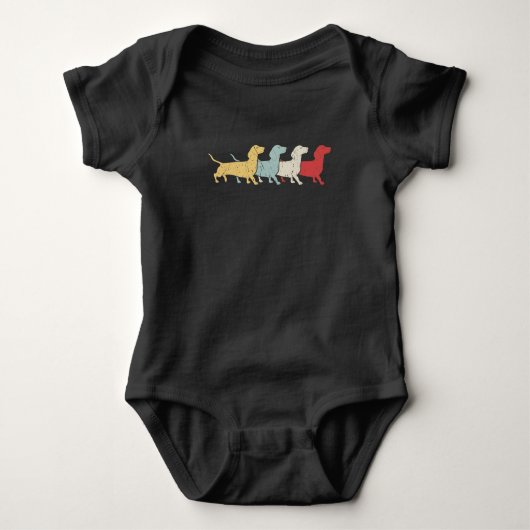 Dachshund Retro Romper (Voorkant)