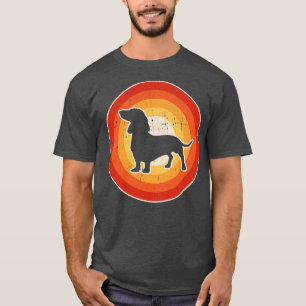 Dachshund Retro  Sunset 60s 70s voor mannen Wo T-shirt