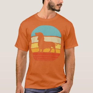 Dachshund Retro Vintage 60s 70s Sunset for Men Wo T-shirt