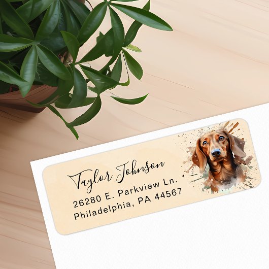 Dachshund Return Address Label