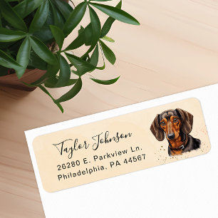 Dachshund Return Address Label