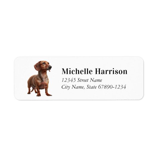 Dachshund Return Address Labels (Voorkant)