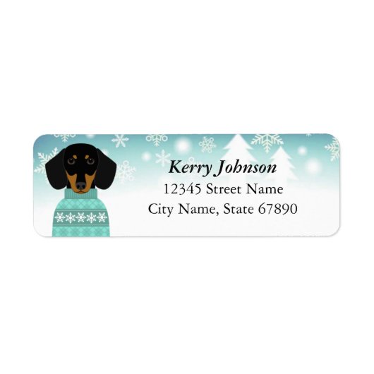 Dachshund Return Address Labels (Voorkant)