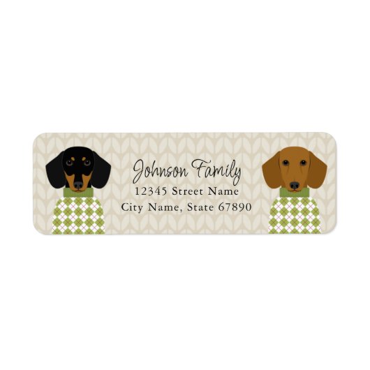 Dachshund Return Address Labels (Voorkant)