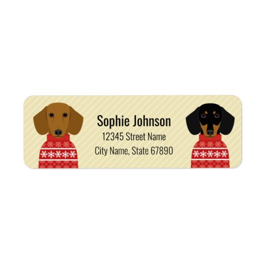 Dachshund Return Address Labels (Voorkant)