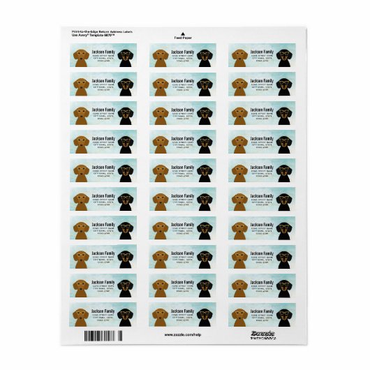 Dachshund Return Address Labels (Full Sheet)