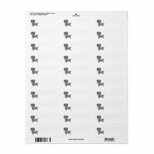 Dachshund Return Address Labels (Full Sheet)