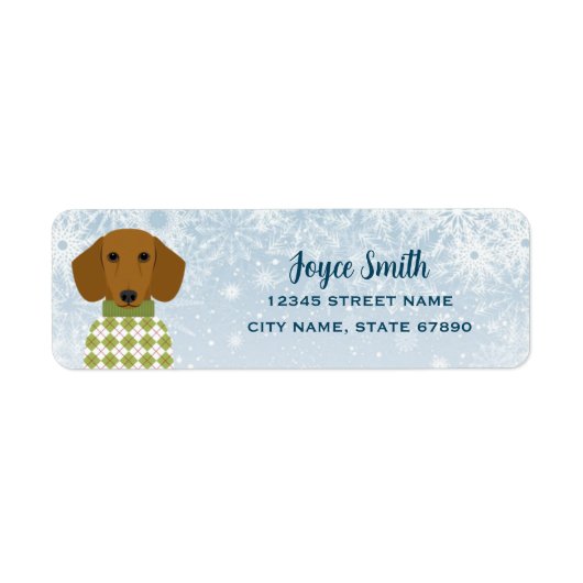 Dachshund Return Address Labels (Voorkant)