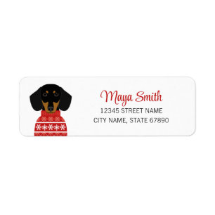 Dachshund Return Address Labels