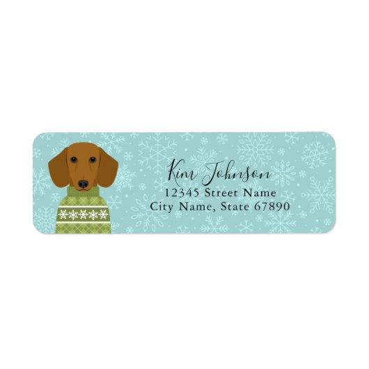Dachshund Return Address Labels (Voorkant)