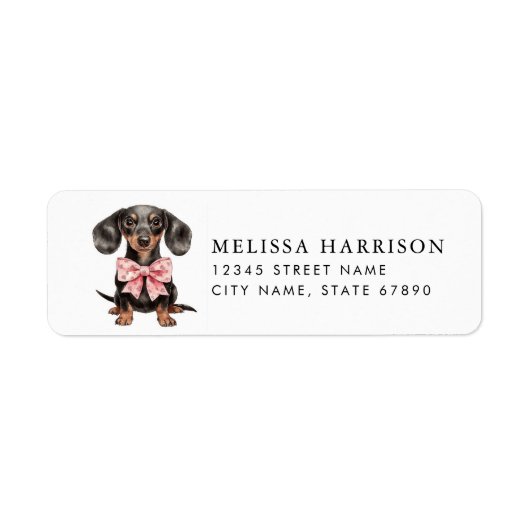 Dachshund Return Address Labels (Voorkant)
