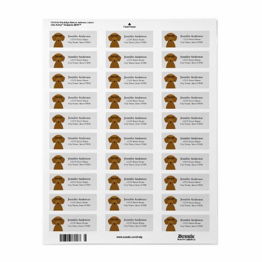 Dachshund Return Address Labels (Full Sheet)