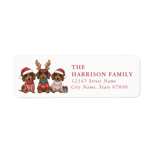 Dachshund Return Address Labels (Voorkant)