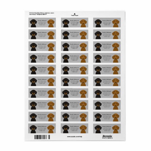 Dachshund Return Address Labels (Full Sheet)