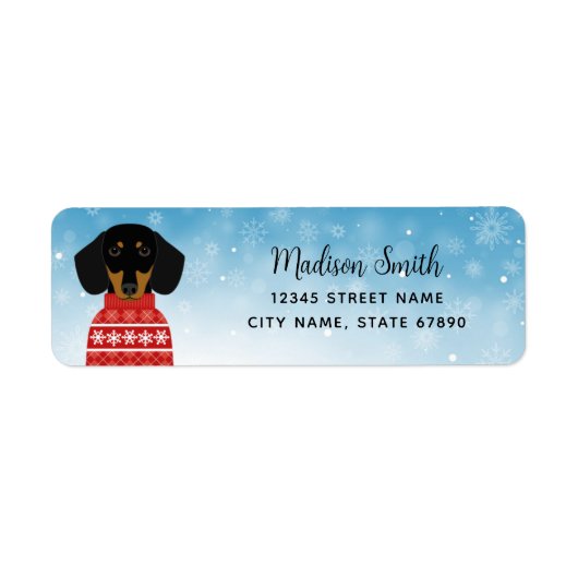 Dachshund Return Address Labels (Voorkant)