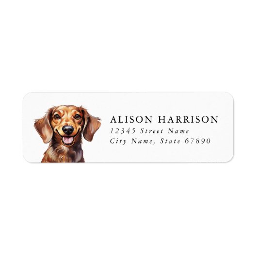Dachshund Return Address Labels (Voorkant)