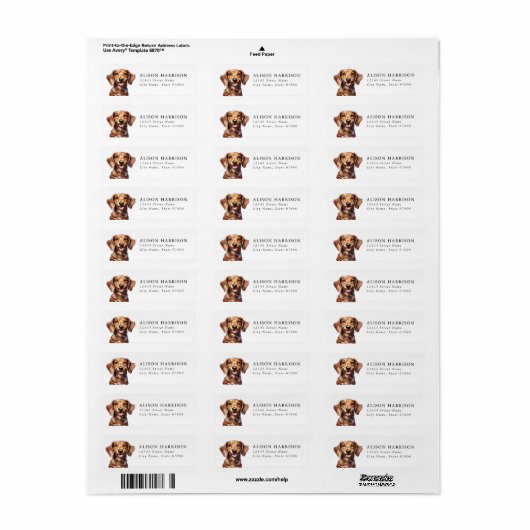 Dachshund Return Address Labels (Full Sheet)