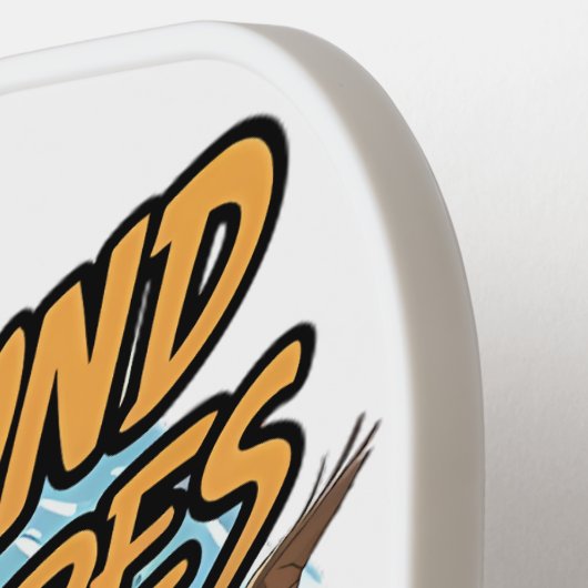 Dachshund Riding Surfboard Surfen Pickleball Paddle (Links Detail)