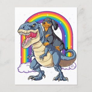 Dachshund rijdt op Dinosaur T Rex cadeaus jongens Flyer