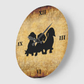 Dachshund  Roman Numeral Wall Clock Grote Klok (Hoek)