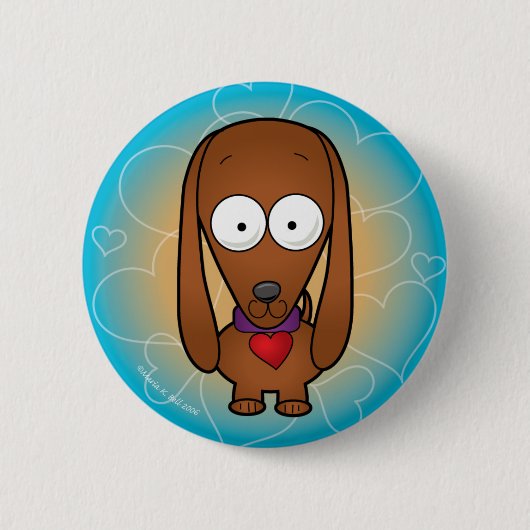 Dachshund Ronde Button 5,7 Cm (Voorkant)